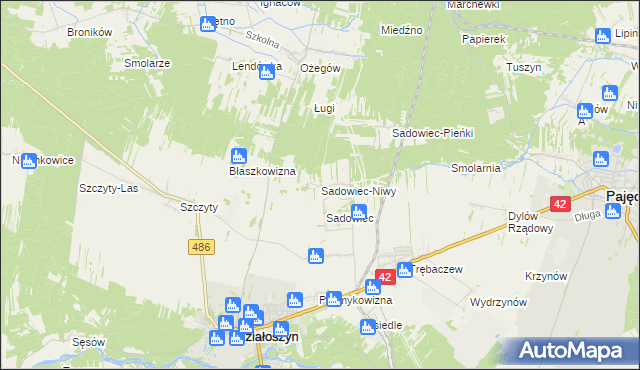 mapa Sadowiec-Niwy, Sadowiec-Niwy na mapie Targeo