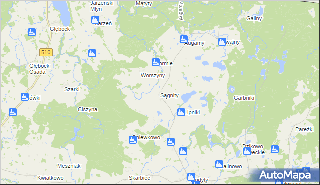 mapa Sągnity, Sągnity na mapie Targeo