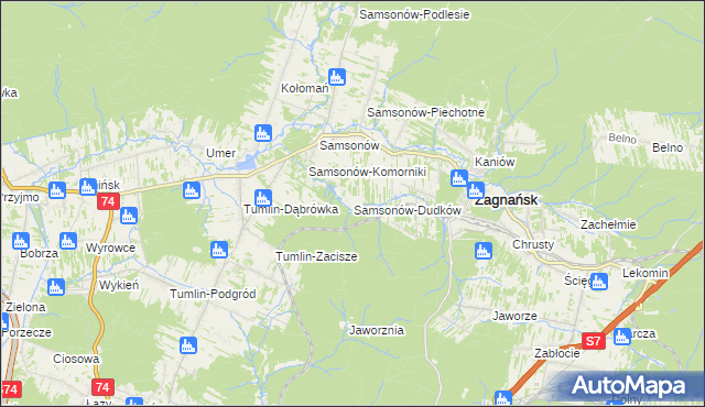 mapa Samsonów-Dudków, Samsonów-Dudków na mapie Targeo