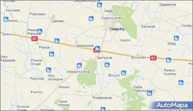 mapa Samszyce, Samszyce na mapie Targeo