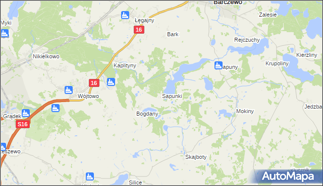 mapa Sapunki, Sapunki na mapie Targeo