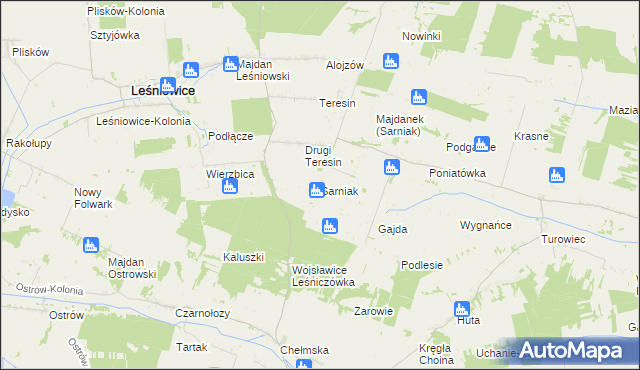 mapa Sarniak gmina Leśniowice, Sarniak gmina Leśniowice na mapie Targeo
