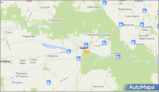 mapa Sawin, Sawin na mapie Targeo