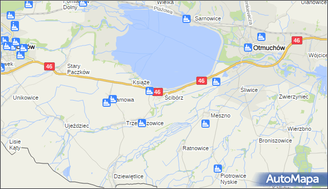 mapa Ścibórz, Ścibórz na mapie Targeo