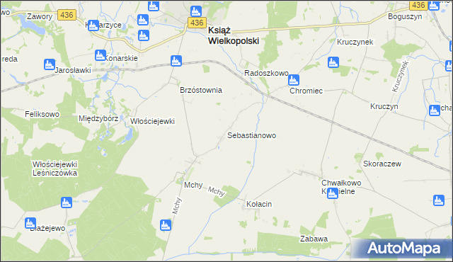 mapa Sebastianowo, Sebastianowo na mapie Targeo