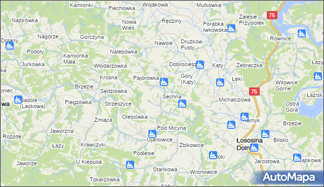 mapa Sechna, Sechna na mapie Targeo