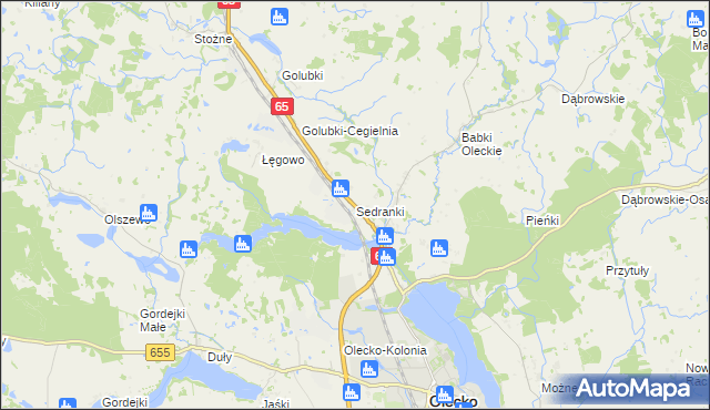 mapa Sedranki, Sedranki na mapie Targeo