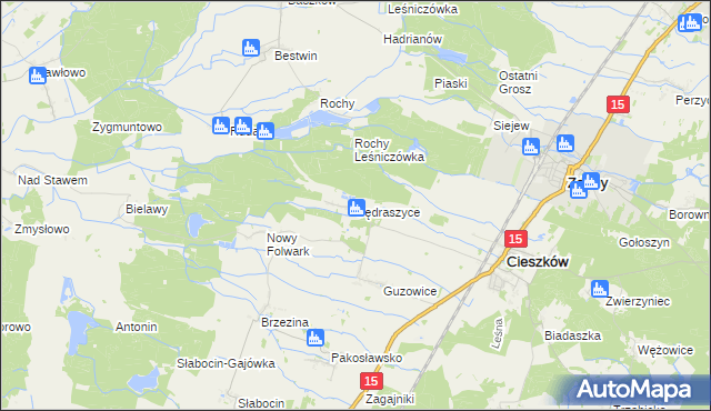 mapa Sędraszyce, Sędraszyce na mapie Targeo