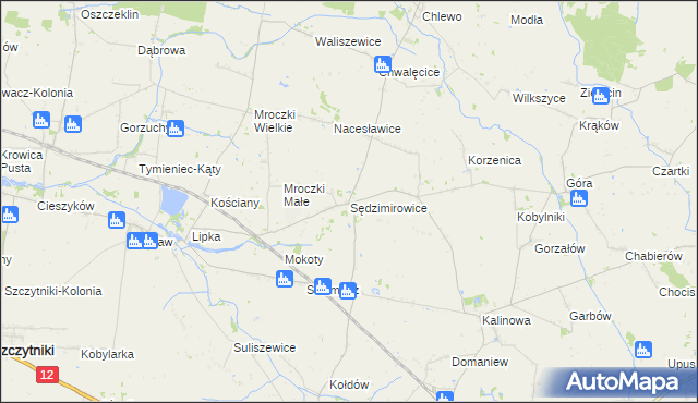 mapa Sędzimirowice, Sędzimirowice na mapie Targeo