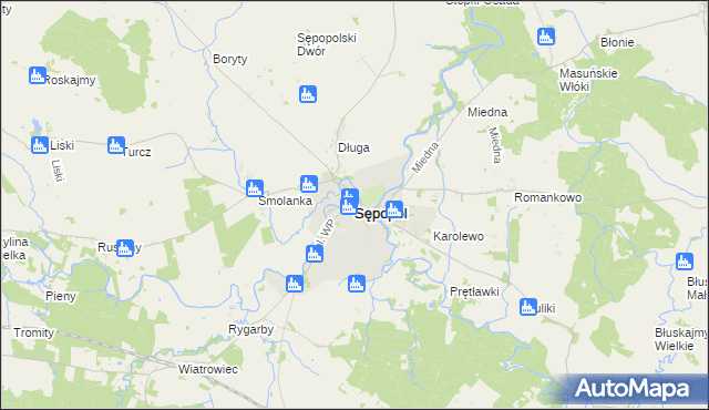 mapa Sępopol, Sępopol na mapie Targeo
