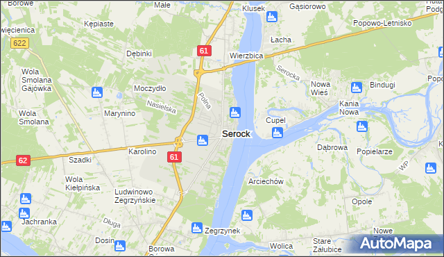 mapa Serock powiat legionowski, Serock powiat legionowski na mapie Targeo