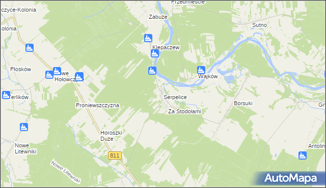 mapa Serpelice, Serpelice na mapie Targeo