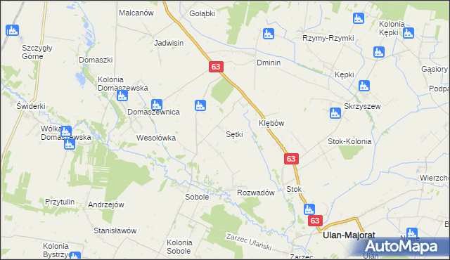 mapa Sętki, Sętki na mapie Targeo