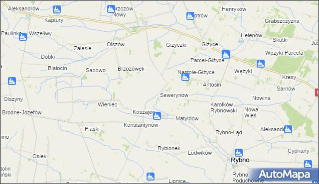 mapa Sewerynów gmina Iłów, Sewerynów gmina Iłów na mapie Targeo
