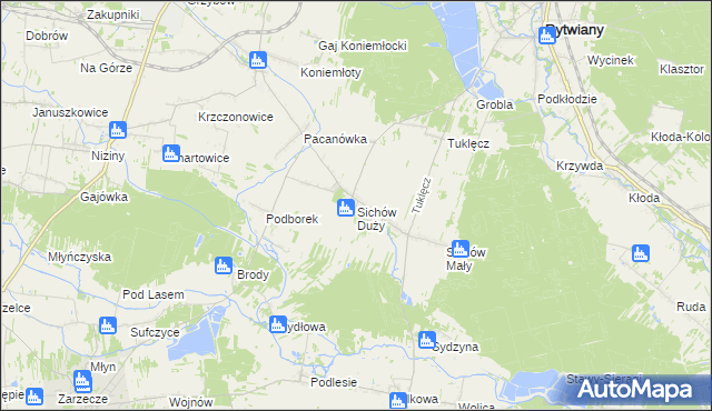 mapa Sichów Duży, Sichów Duży na mapie Targeo
