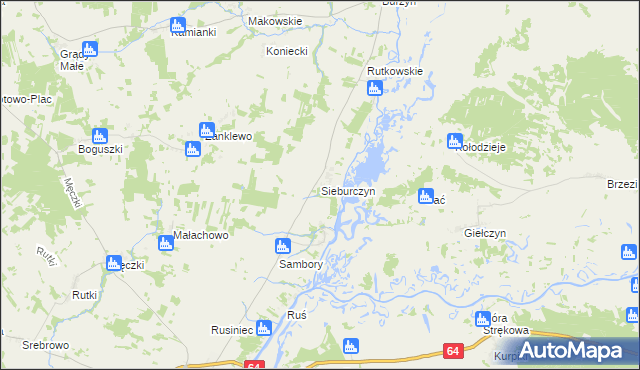 mapa Sieburczyn, Sieburczyn na mapie Targeo