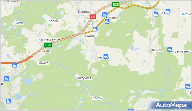 mapa Sieciemin, Sieciemin na mapie Targeo