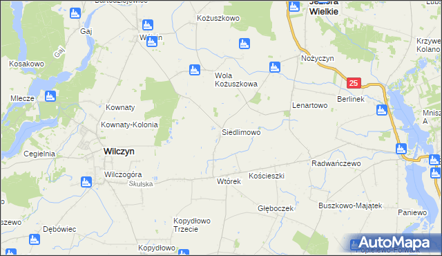 mapa Siedlimowo, Siedlimowo na mapie Targeo