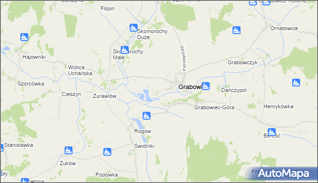 mapa Siedlisko gmina Grabowiec, Siedlisko gmina Grabowiec na mapie Targeo