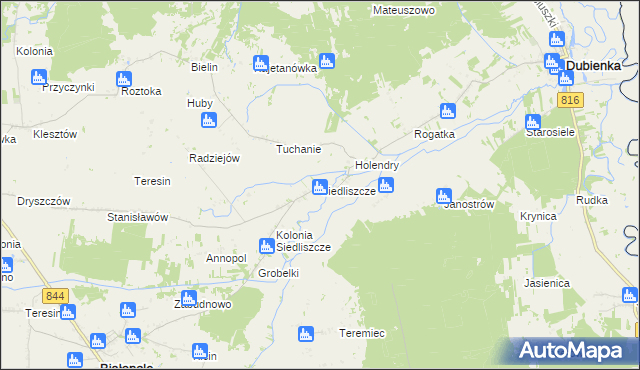 mapa Siedliszcze gmina Dubienka, Siedliszcze gmina Dubienka na mapie Targeo