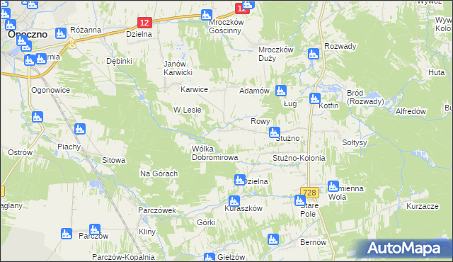 mapa Sielec gmina Opoczno, Sielec gmina Opoczno na mapie Targeo