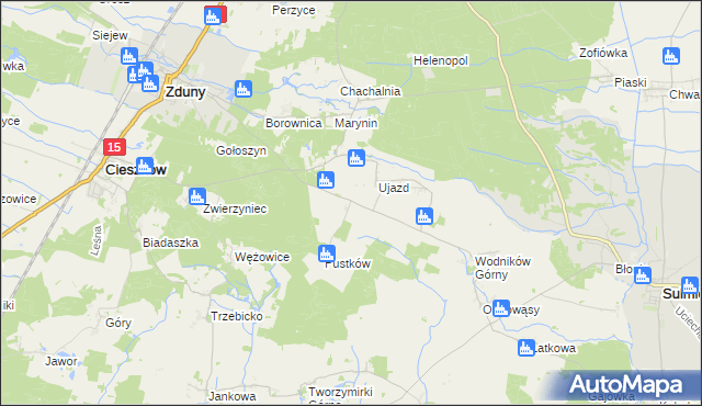 mapa Siemianów gmina Cieszków, Siemianów gmina Cieszków na mapie Targeo