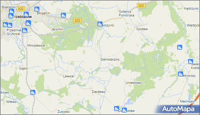 mapa Siemidarżno, Siemidarżno na mapie Targeo