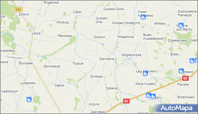 mapa Siemienie, Siemienie na mapie Targeo
