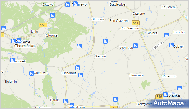 mapa Siemoń, Siemoń na mapie Targeo