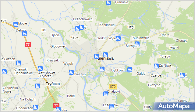 mapa Sieniawa powiat przeworski, Sieniawa powiat przeworski na mapie Targeo