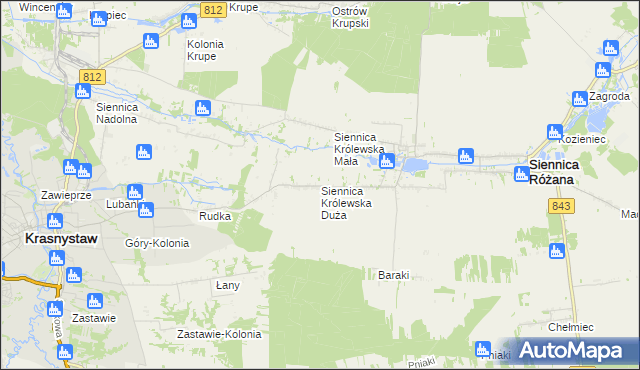 mapa Siennica Królewska Duża, Siennica Królewska Duża na mapie Targeo