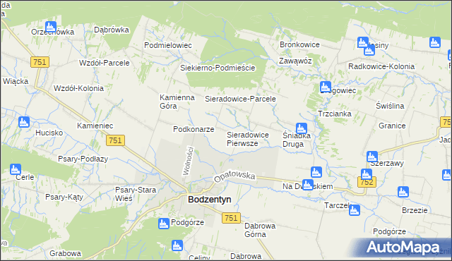 mapa Sieradowice Pierwsze, Sieradowice Pierwsze na mapie Targeo