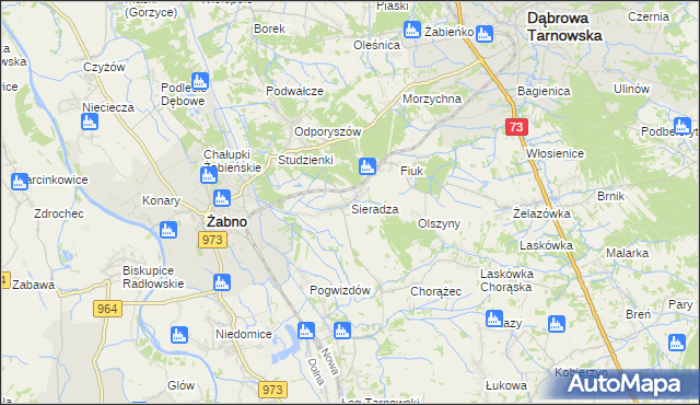 mapa Sieradza, Sieradza na mapie Targeo