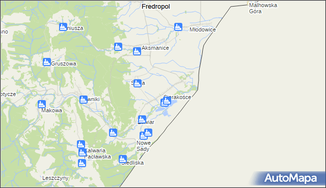 mapa Sierakośce, Sierakośce na mapie Targeo