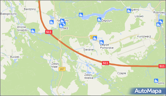 mapa Sieranie, Sieranie na mapie Targeo