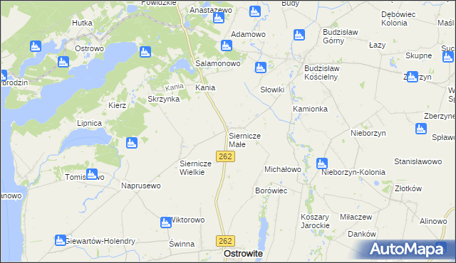 mapa Siernicze Małe, Siernicze Małe na mapie Targeo