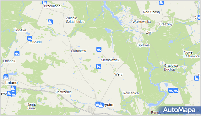 mapa Sierosławek, Sierosławek na mapie Targeo