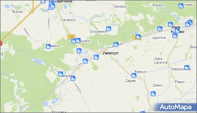mapa Sierosławice gmina Zwierzyn, Sierosławice gmina Zwierzyn na mapie Targeo