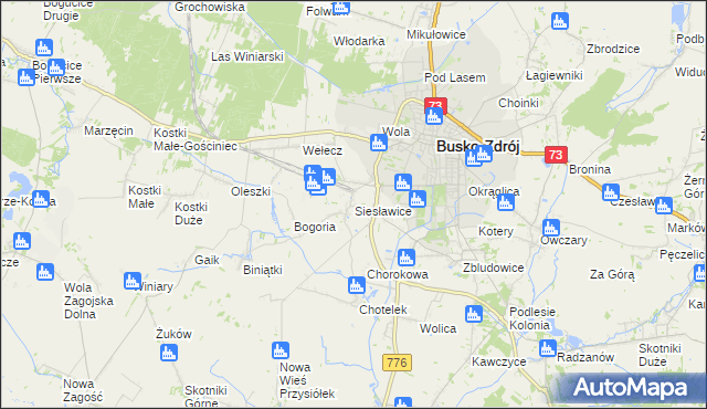 mapa Siesławice, Siesławice na mapie Targeo