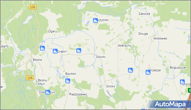 mapa Sikorki, Sikorki na mapie Targeo