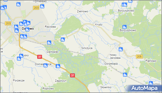 mapa Sińczyca, Sińczyca na mapie Targeo