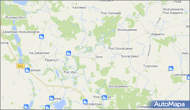 mapa Sitno gmina Sośno, Sitno gmina Sośno na mapie Targeo