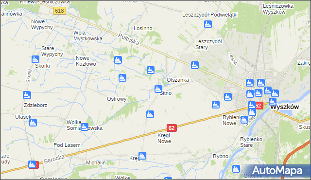 mapa Sitno gmina Wyszków, Sitno gmina Wyszków na mapie Targeo