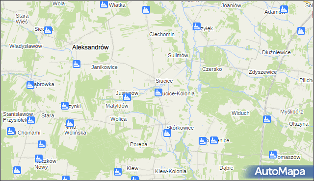 mapa Siucice-Kolonia, Siucice-Kolonia na mapie Targeo