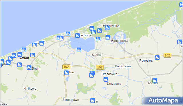 mapa Skalno gmina Karnice, Skalno gmina Karnice na mapie Targeo