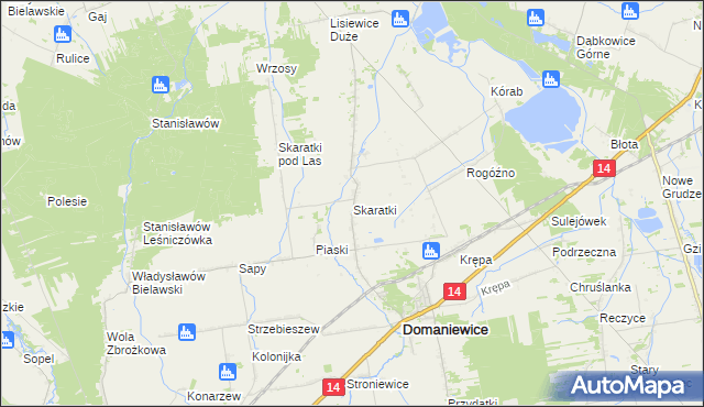 mapa Skaratki, Skaratki na mapie Targeo