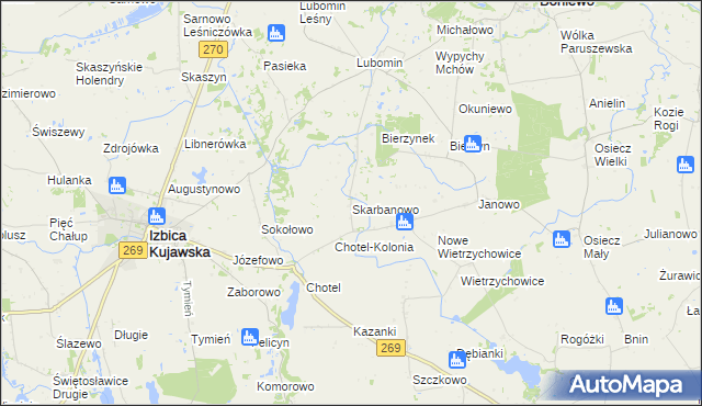 mapa Skarbanowo, Skarbanowo na mapie Targeo