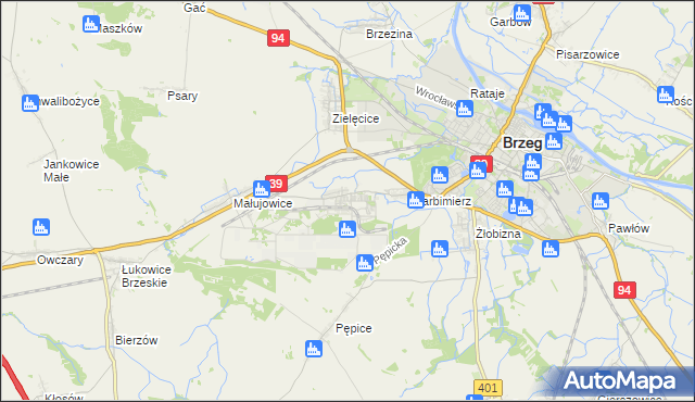 mapa Skarbimierz-Osiedle, Skarbimierz-Osiedle na mapie Targeo