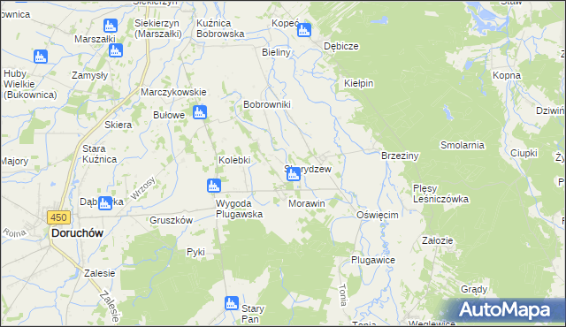 mapa Skarydzew, Skarydzew na mapie Targeo