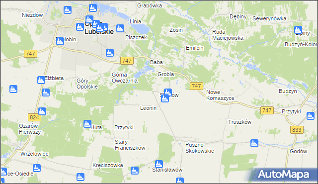 mapa Skoków gmina Opole Lubelskie, Skoków gmina Opole Lubelskie na mapie Targeo